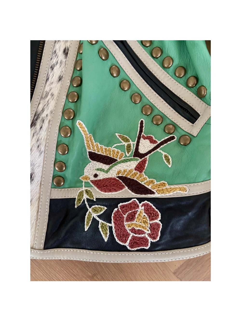 Double D Ranch Midnight Cowboy studded Embroidered Leather
Biker Jacket RTL 1295 - Picture 4 of 12